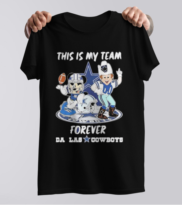 THIS IS MY TEAM FOREVER DALLAS COWBOYS FOOTBALL MASCOT STAR T-Shirt