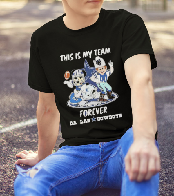 THIS IS MY TEAM FOREVER DALLAS COWBOYS FOOTBALL MASCOT STAR T-Shirt