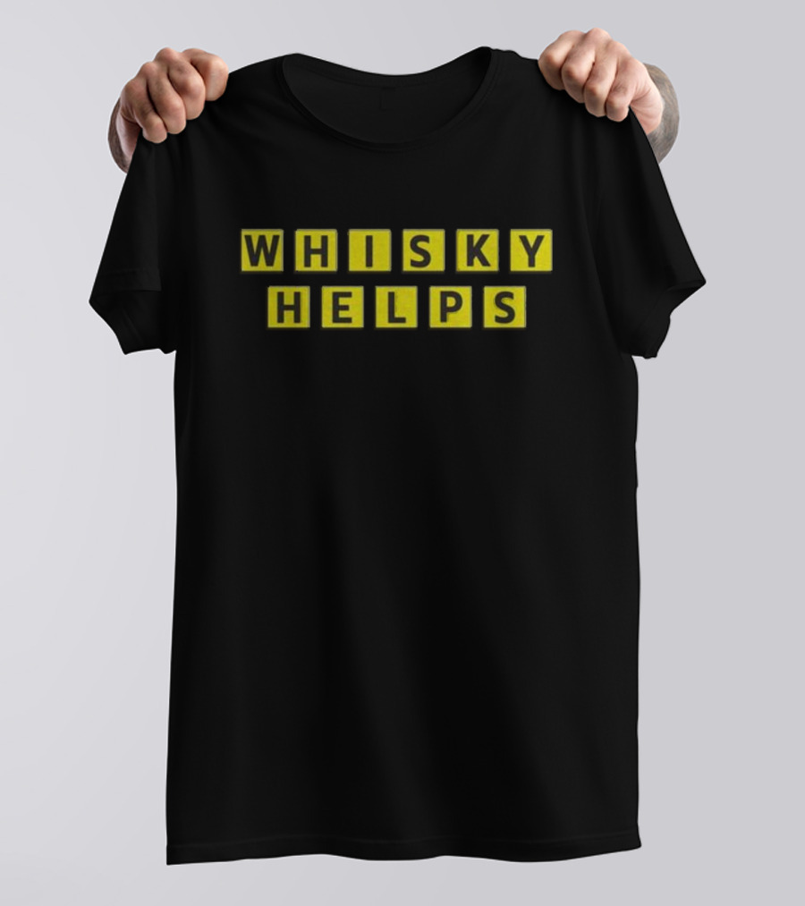 WHISKY HELPS Scrabble Inspired Blocks T-Shirt