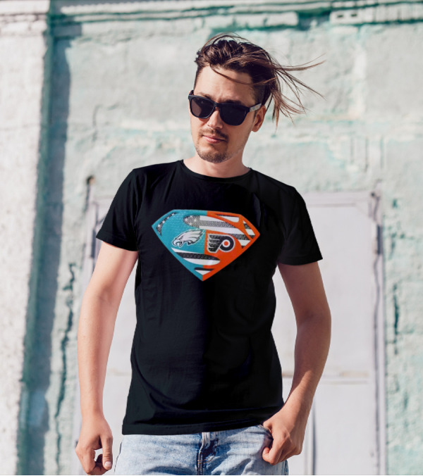 Philadelphia Eagles Philadelphia Flyers Superman Logo Mashup T-Shirt