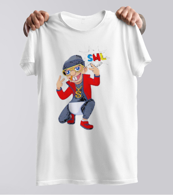 SML Jeffy Rapper Style Featuring Bling Dollar Chain And Cool Pose T-Shirt