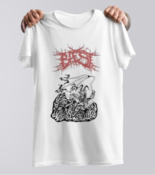 BAEST Biker Goat Rider Chains And Flames T-Shirt