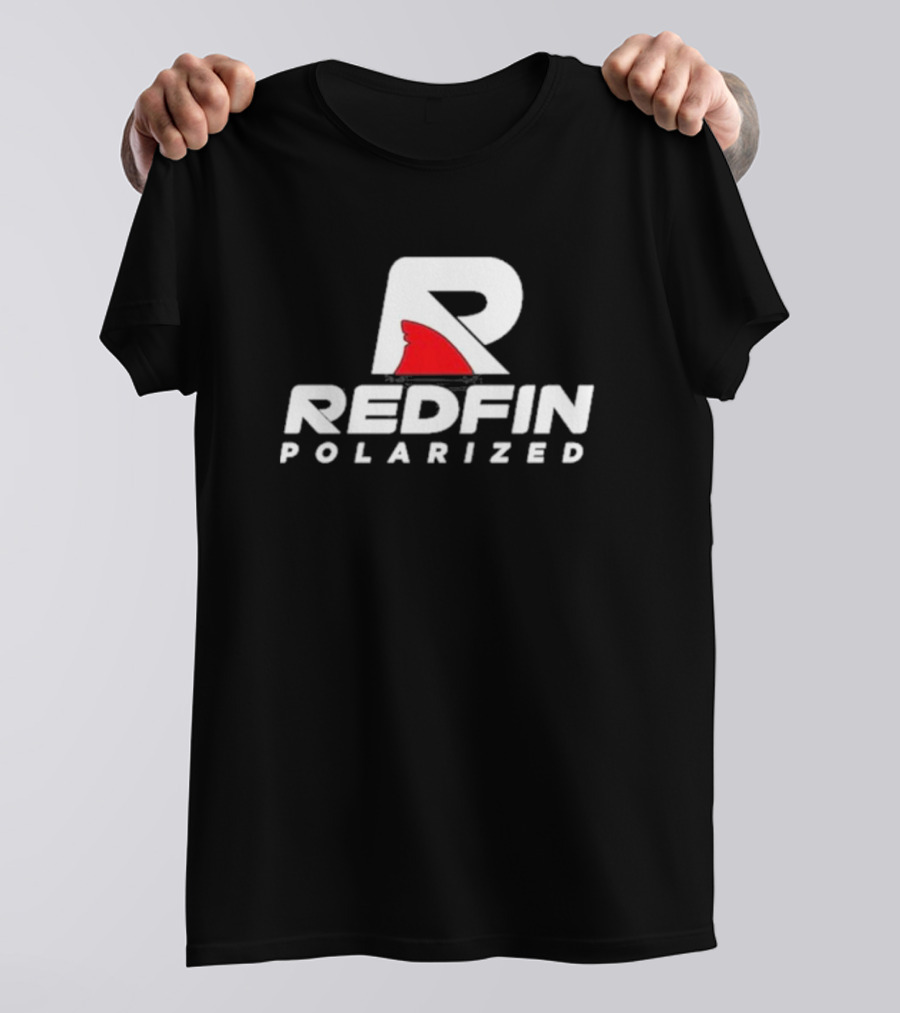 REDFIN POLARIZED R SHARK LOGO WHITE AND RED T-Shirt