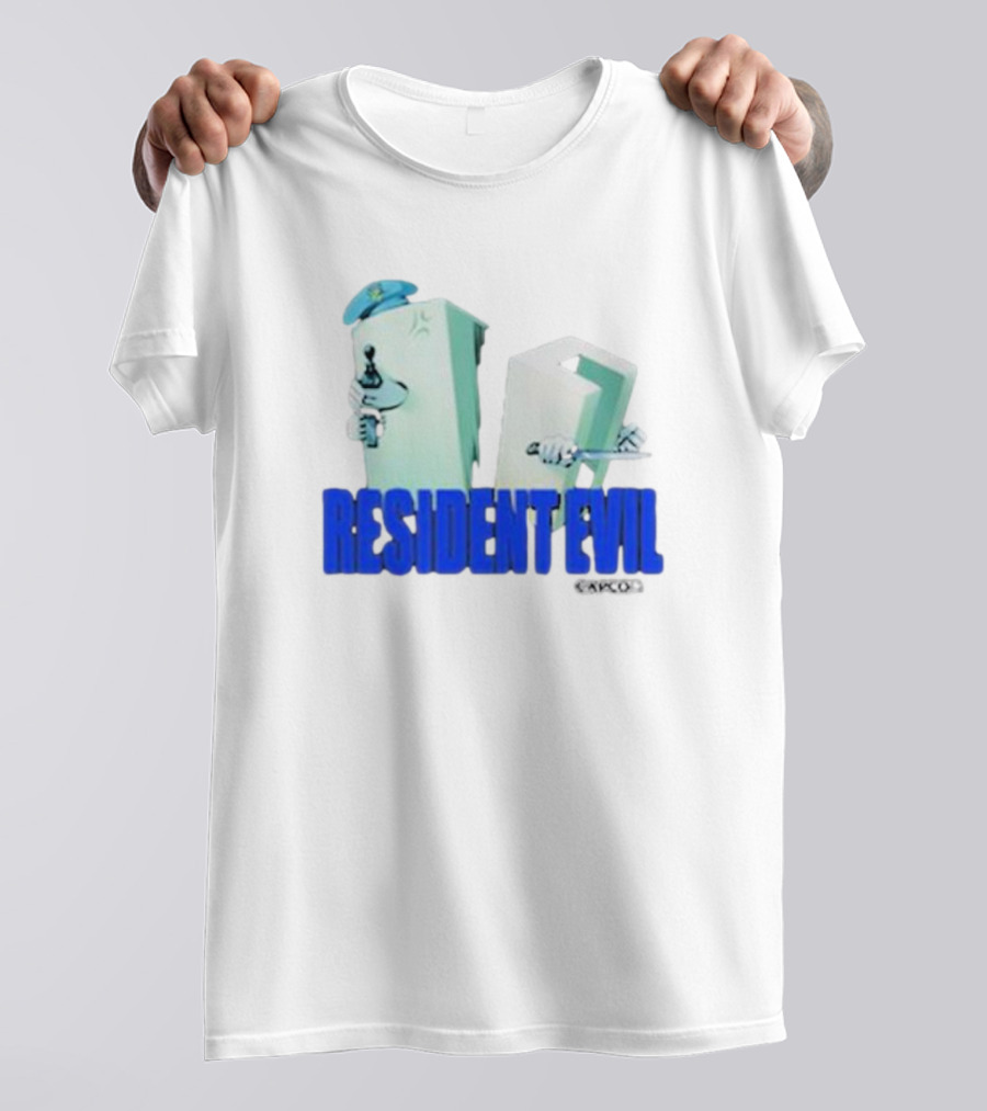 Resident Evil Capcom Tofu Parody Featuring Knife And Hat T-Shirt