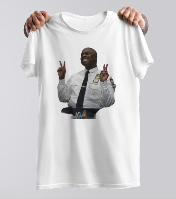 Smiling Captain Raymond Holt Andre Braugher Peace Signs Brooklyn Nine Nine T-Shirt