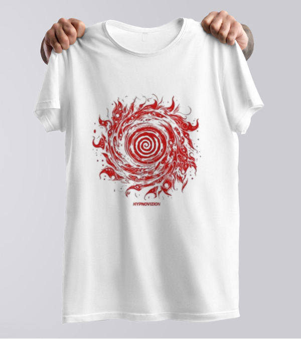 Vortex Flocked Invincible Fire Spiral T-Shirt