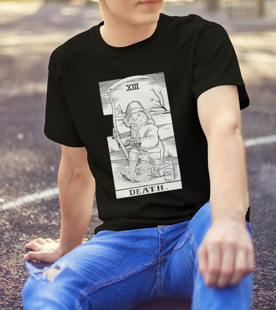 Bear XIII Death Tarot Card Sitting With Scythe T-Shirt