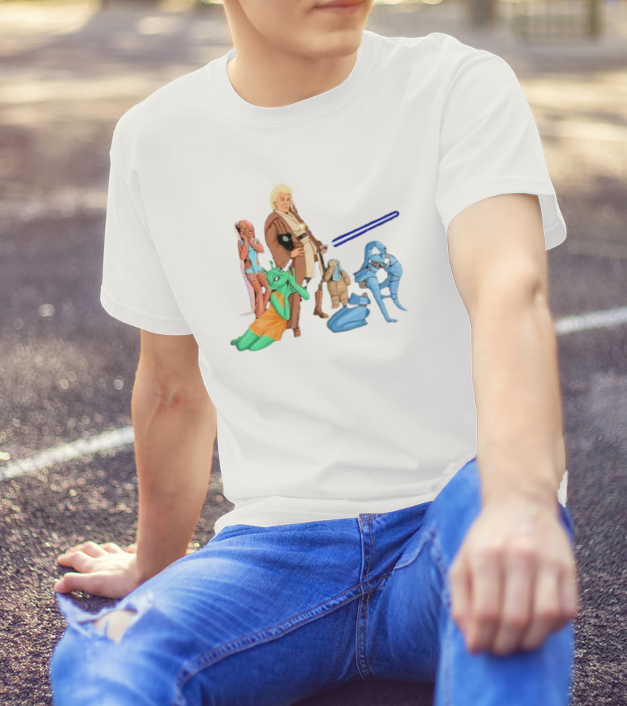 Jedi Flashheart Lightsaber Adventure With Alien Companions T-Shirt
