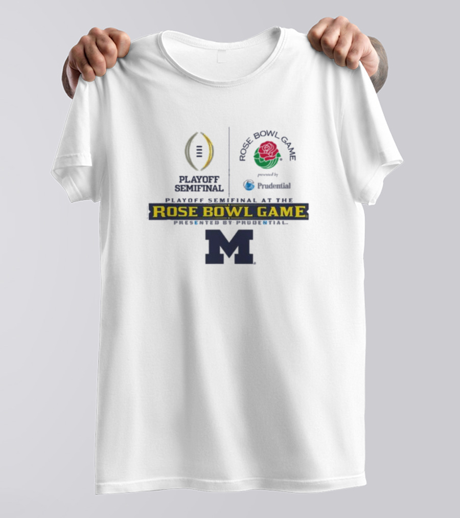 Michigan Wolverines Rose Bowl Game Playoff Semifinal 2024 Football T-Shirt