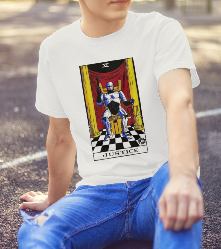 XI Justice Tarot Robo Enforcer T-Shirt