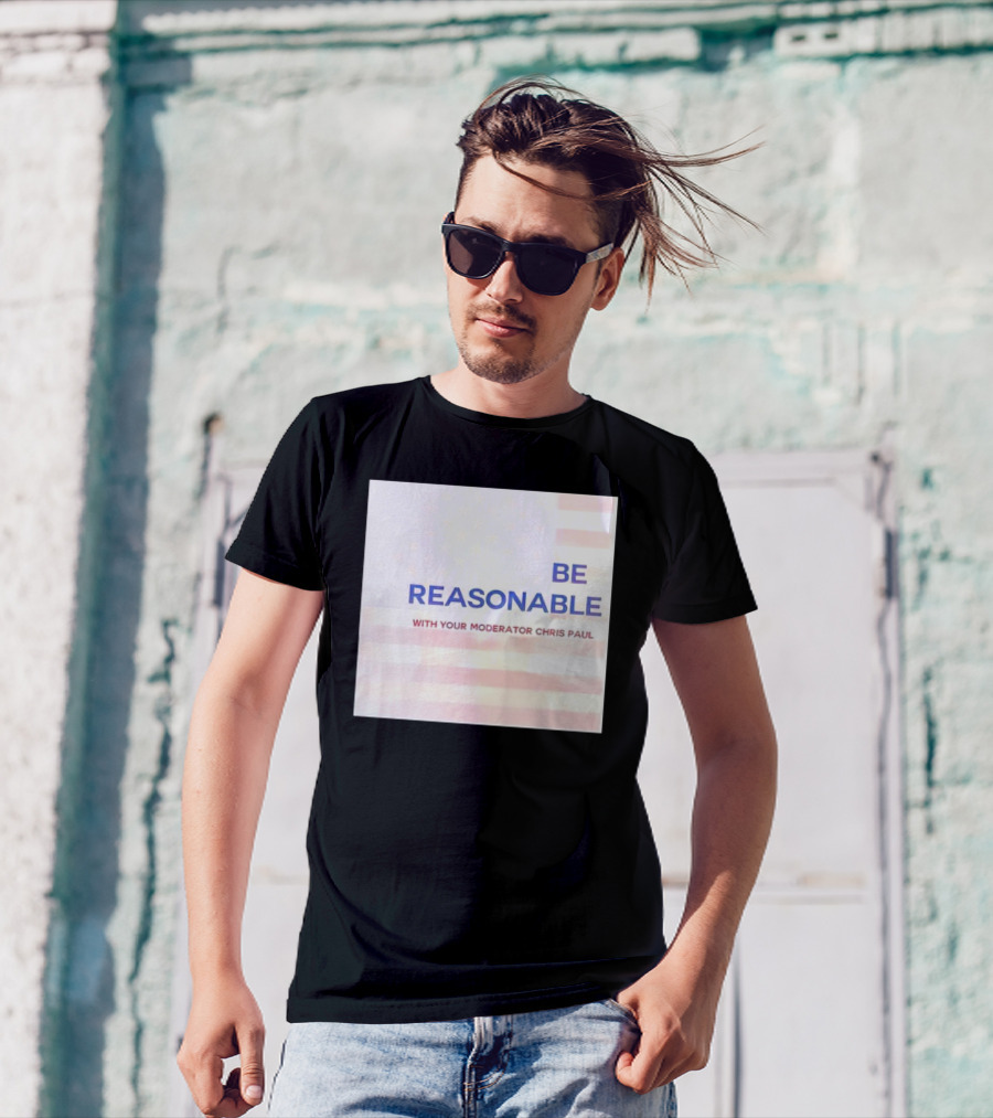 Be Reasonable With Your Moderator Chris Paul American Flag Background T-Shirt
