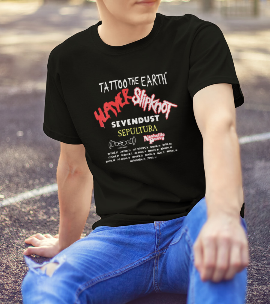 Tattoo The Earth 2000 Slayer Slipknot Sevendust Sepultura Tour T-Shirt