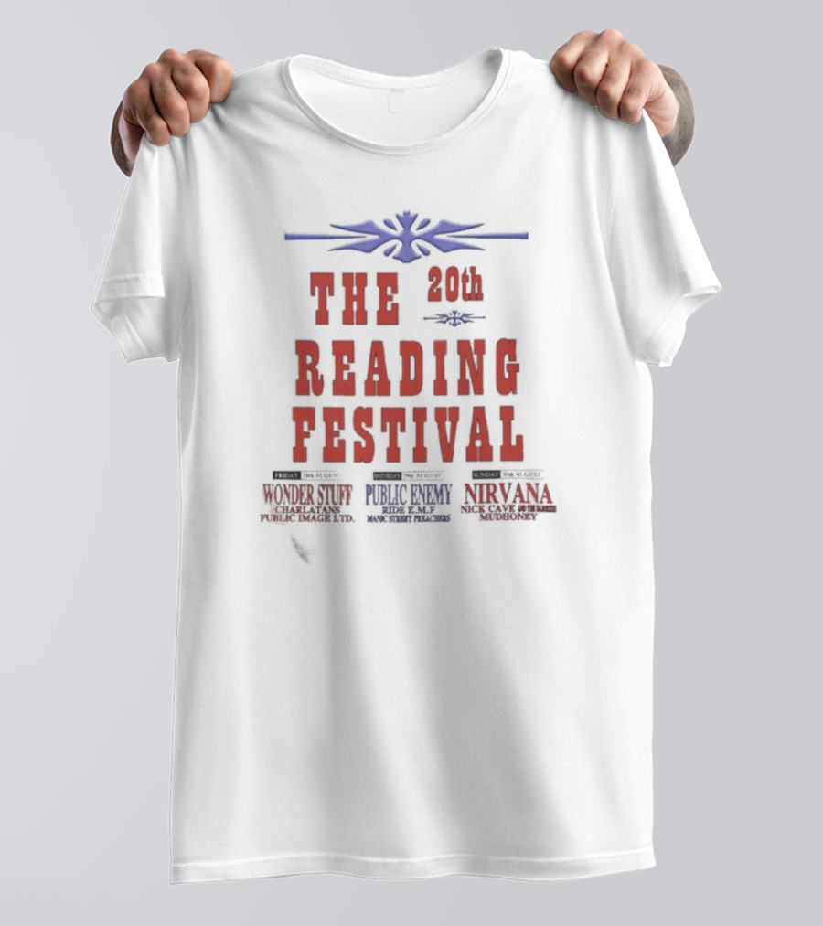 20th The Reading Festival 1992 Nirvana Public Enemy Wonder Stuff T-Shirt