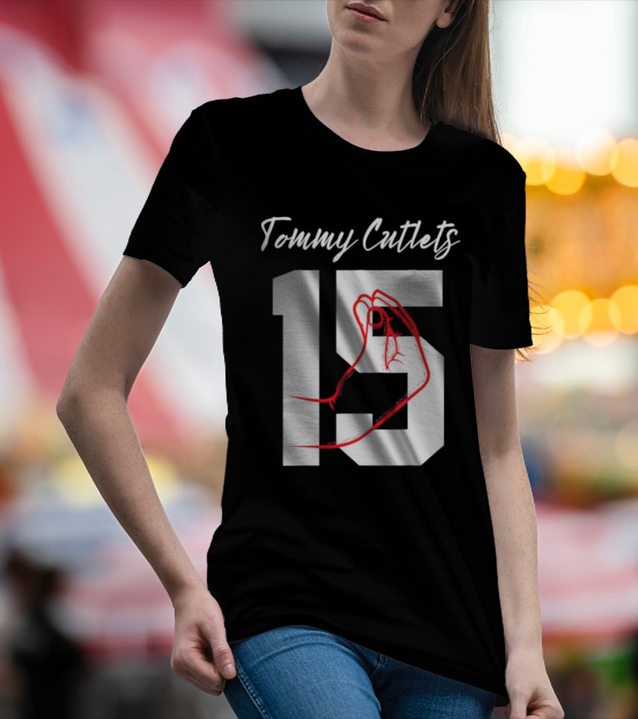 Tommy Cutlets 15 Italian Hand Gesture Football Quarterback Ny T-Shirt
