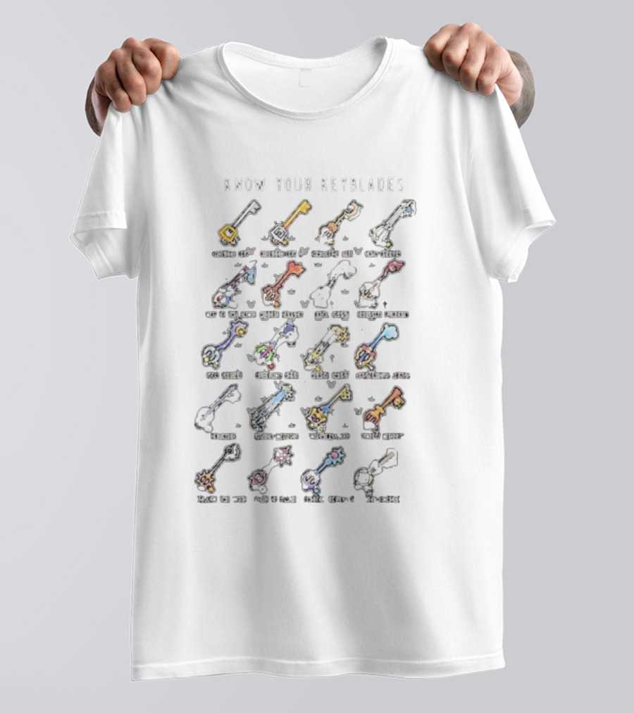 Know Your Keyblades Chart Kingdom Hearts T-Shirt