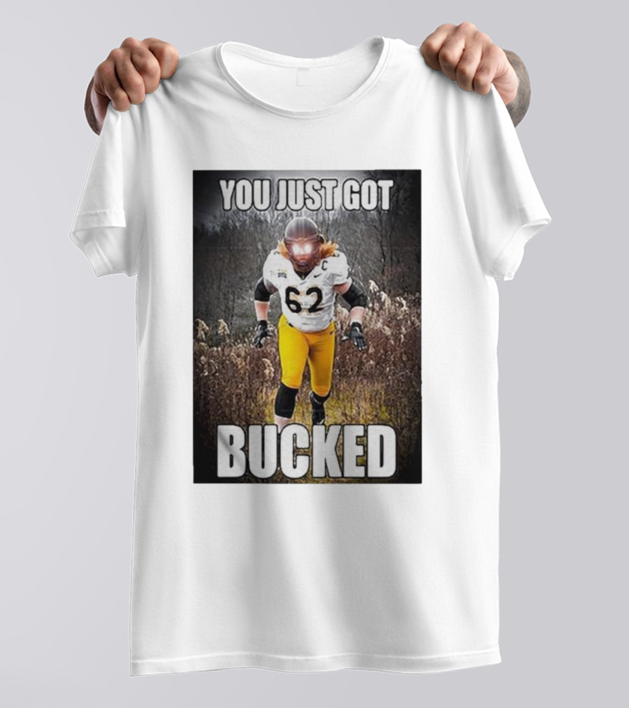 You Just Got Bucked Bucky Williams 62 Football Player Running In Field T-Shirt
