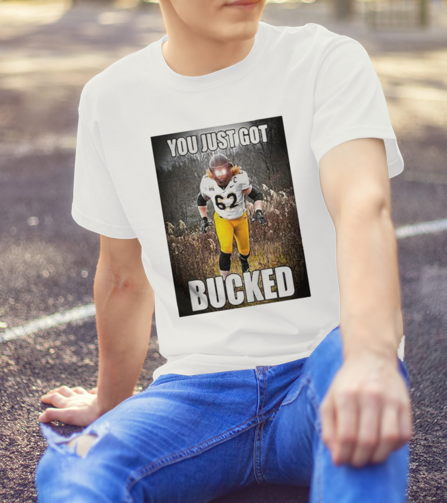You Just Got Bucked Bucky Williams 62 Football Player Running In Field T-Shirt