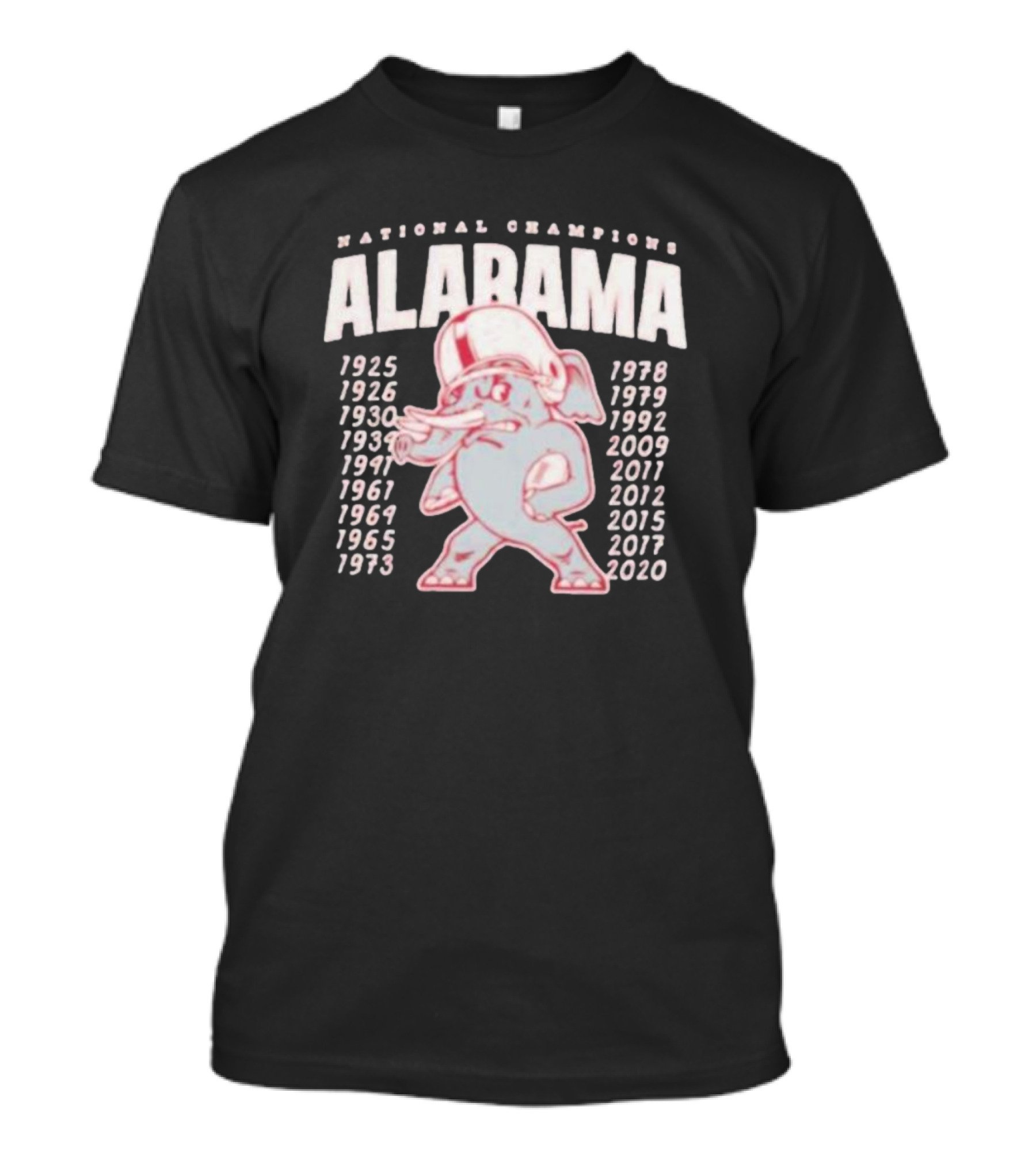 Alabama National Champions Vintage Football Years List T-Shirt