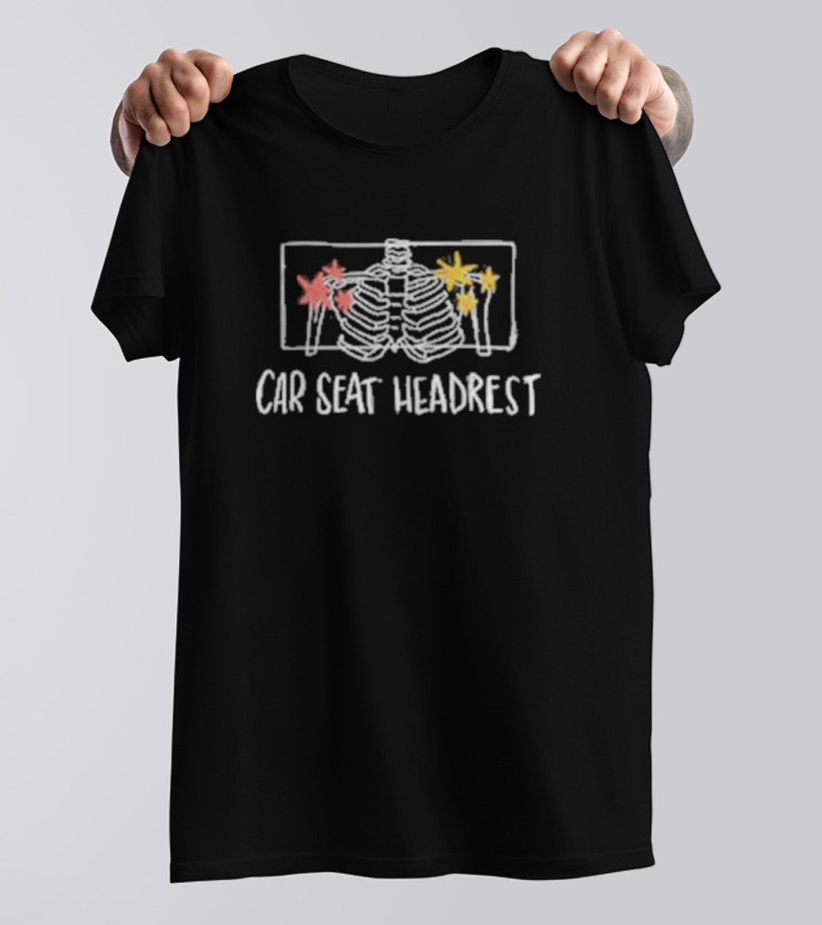 Car Seat Headrest Skeleton With Palm Trees T-Shirt