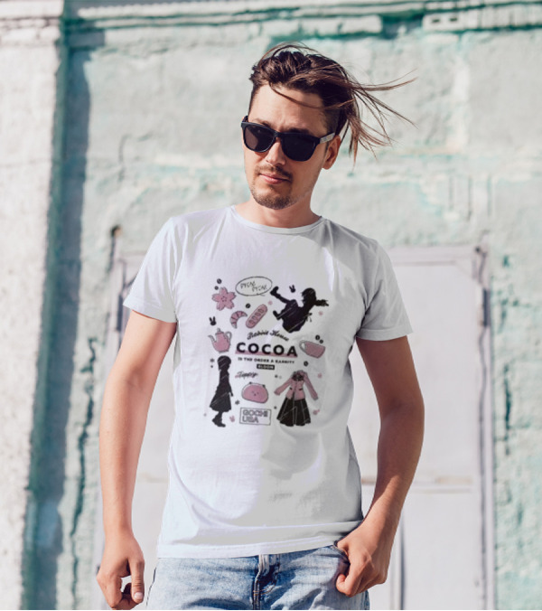 Is The Order A Rabbit Bloom Cocoa Rabbit House Sketch Blossom Tea T-Shirt