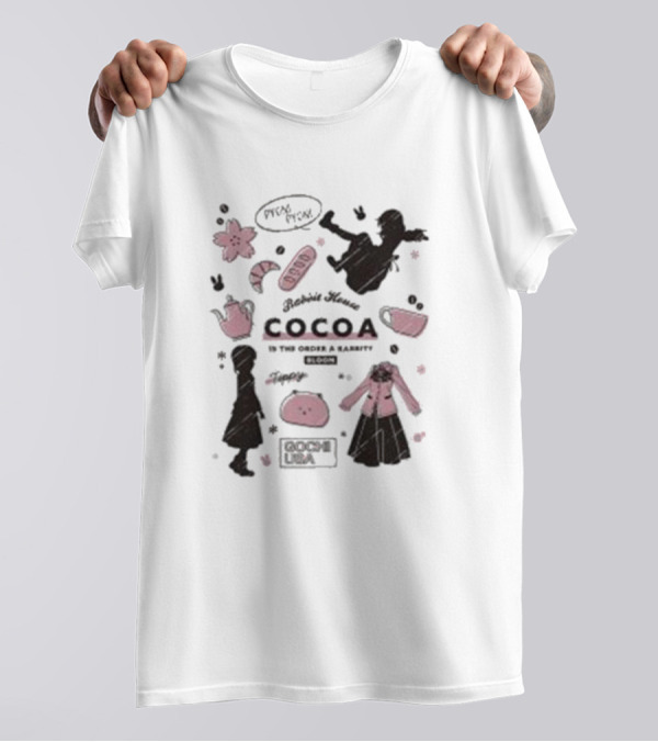 Is The Order A Rabbit Bloom Cocoa Rabbit House Sketch Blossom Tea T-Shirt