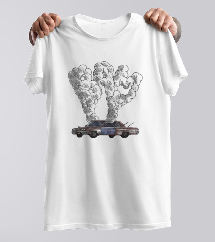 Kanel Joseph Bam Detailed Illustration Vintage Car Visual Exhaust Plumes T-Shirt