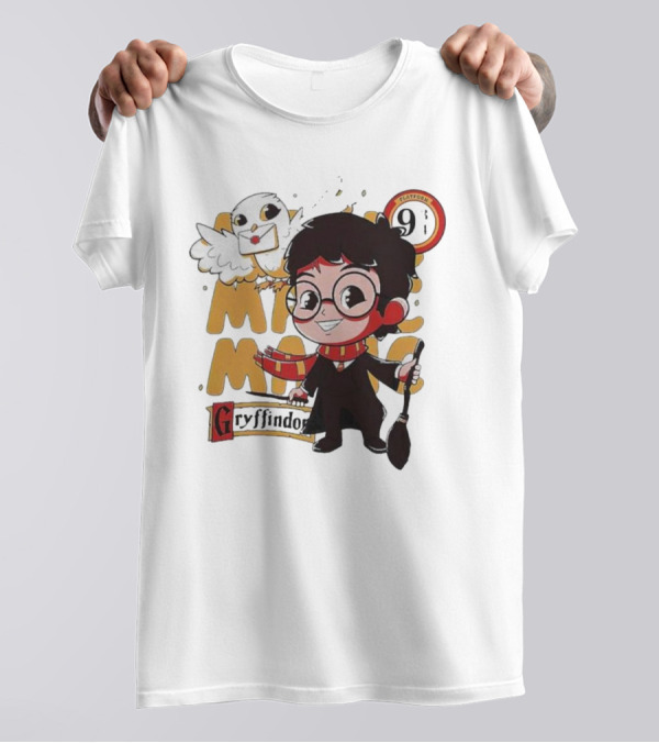 Magic Boy Gryffindor Platform 9¾ Owl And Broom T-Shirt