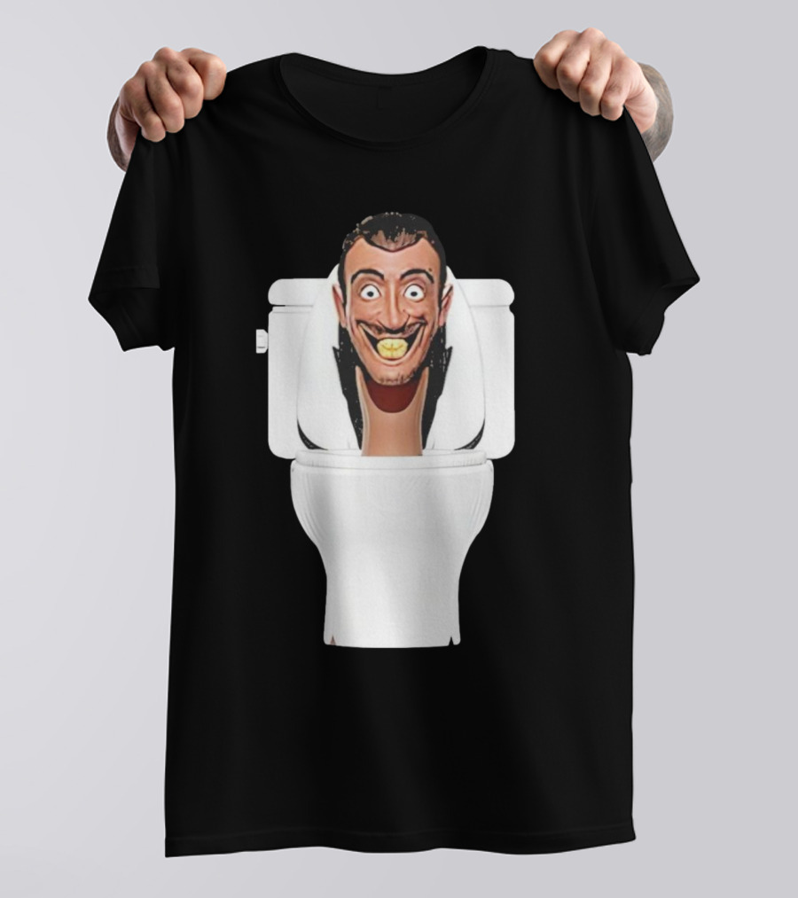 Skibidi Toilet Funny Face Character Head In Commode T-Shirt