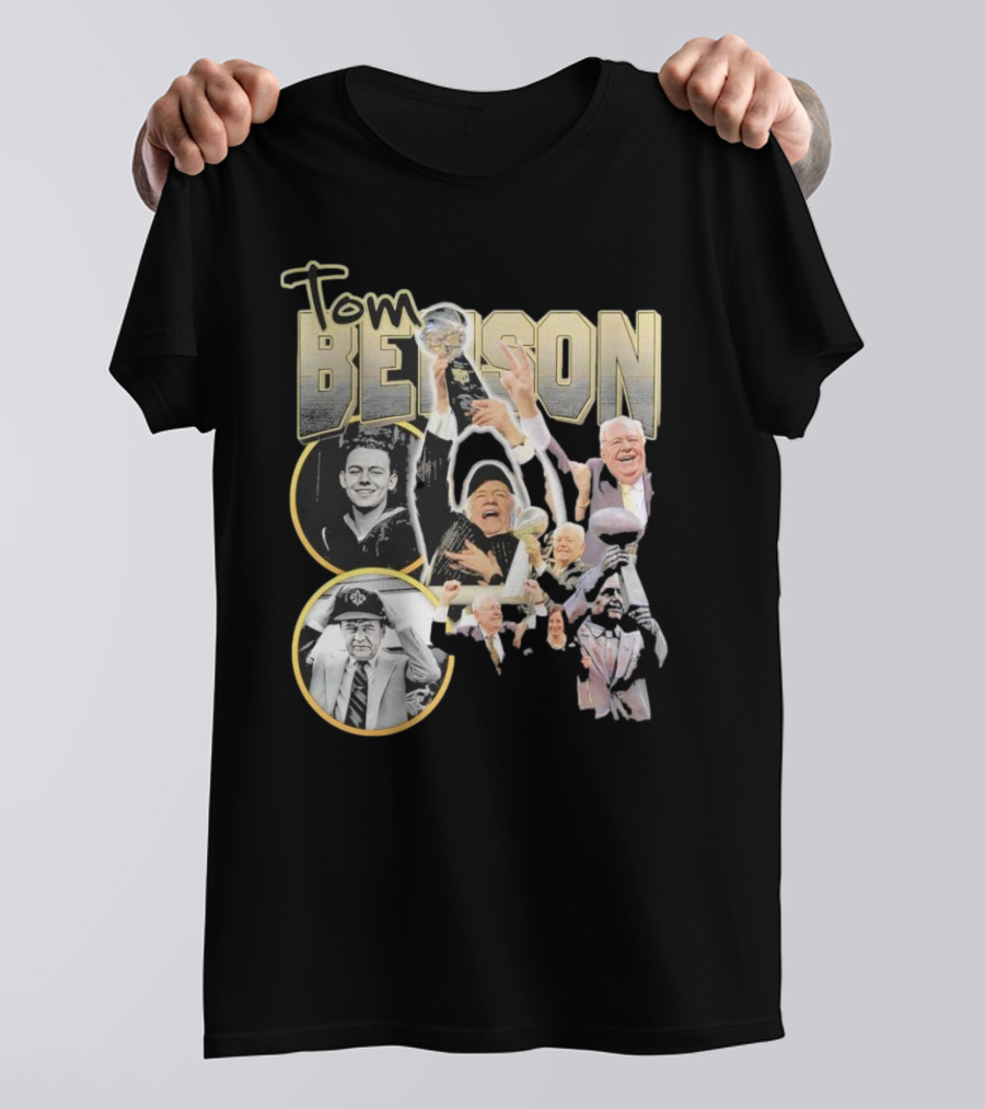 Tom Benson Legacy Celebration With Iconic Trophy Moments T-Shirt