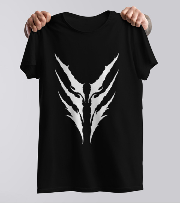 Orbit Culture Emblem White Tribal Motif T-Shirt