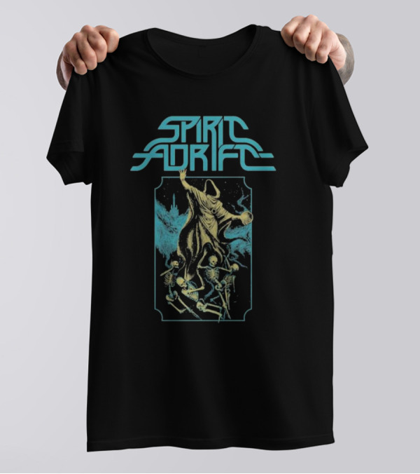 Spirit Adrift Summoner Skeleton Cloaked Figure And Dancing Skeletons T-Shirt