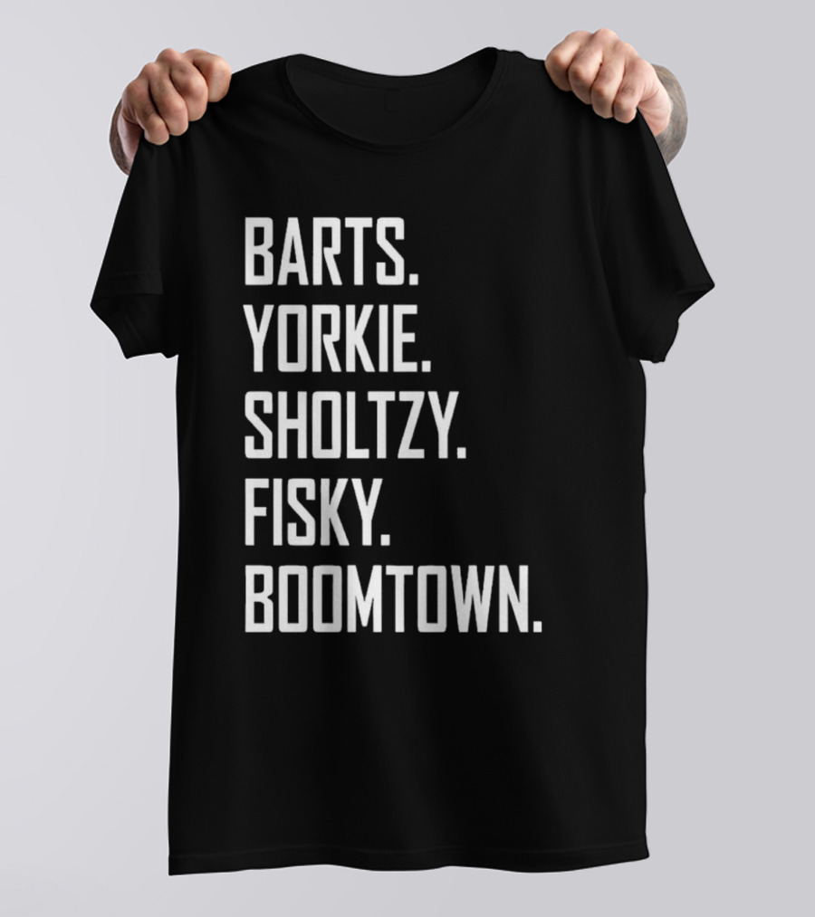 Barts Yorkie Sholtzy Fisky Boomtown Text Sequence T-Shirt
