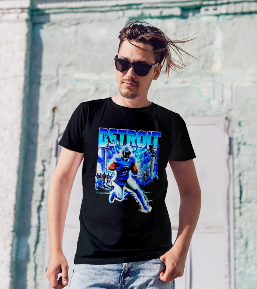 Detroit Football Lions Player Dynamic Action Official Merchandise T-Shirt