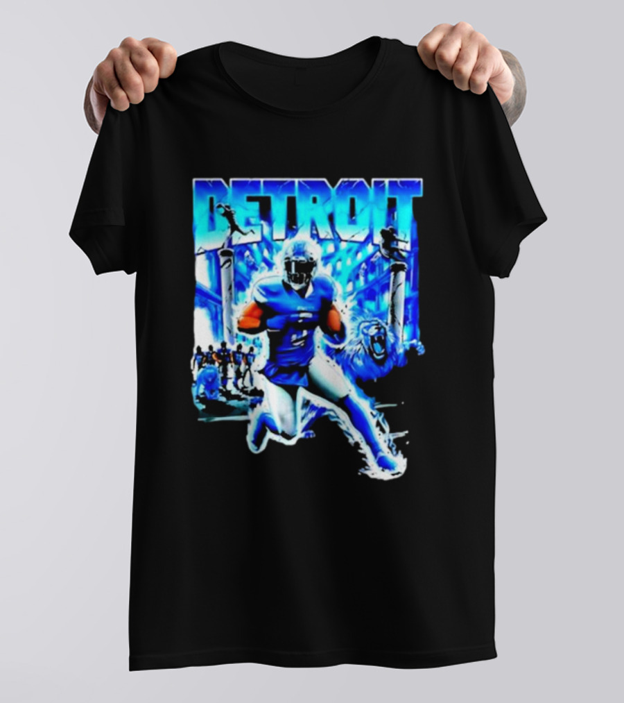 Detroit Football Lions Player Dynamic Action Official Merchandise T-Shirt