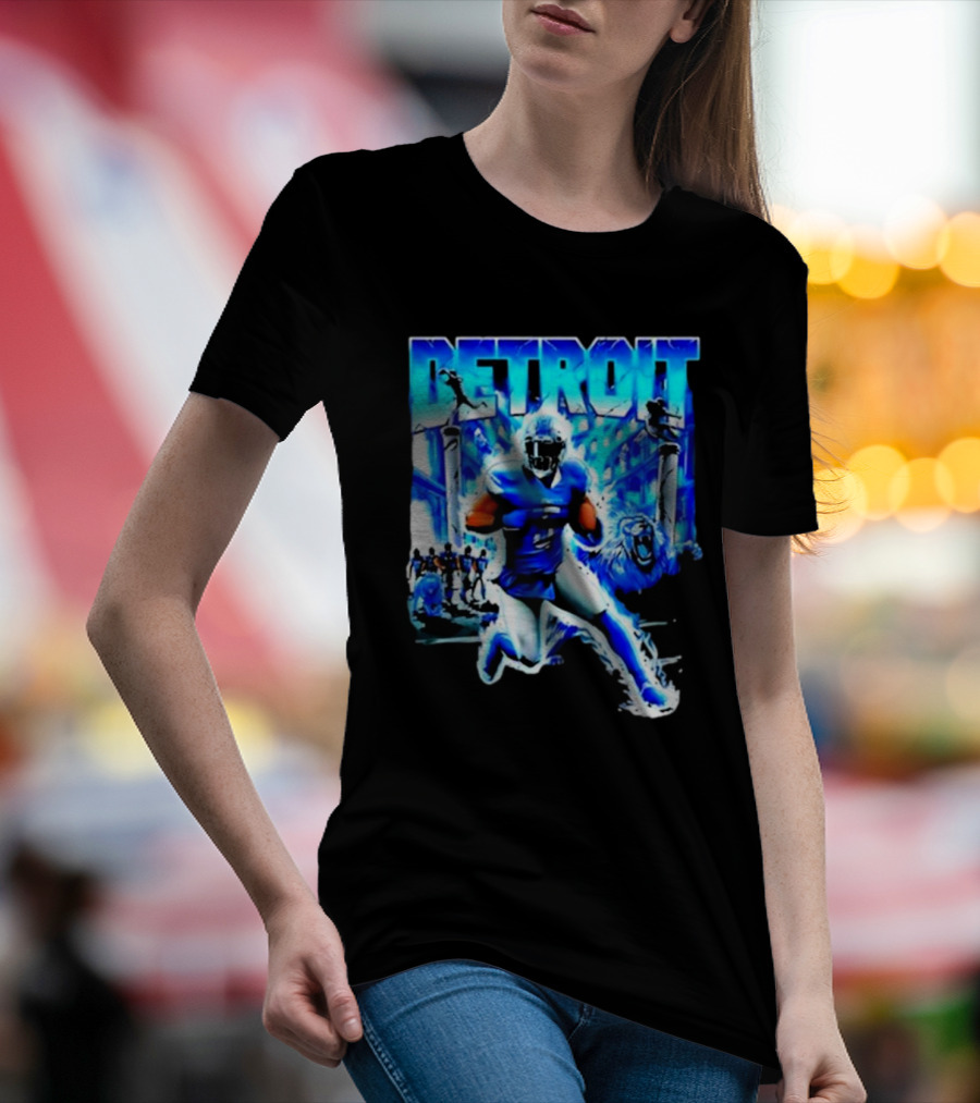 Detroit Football Lions Player Dynamic Action Official Merchandise T-Shirt
