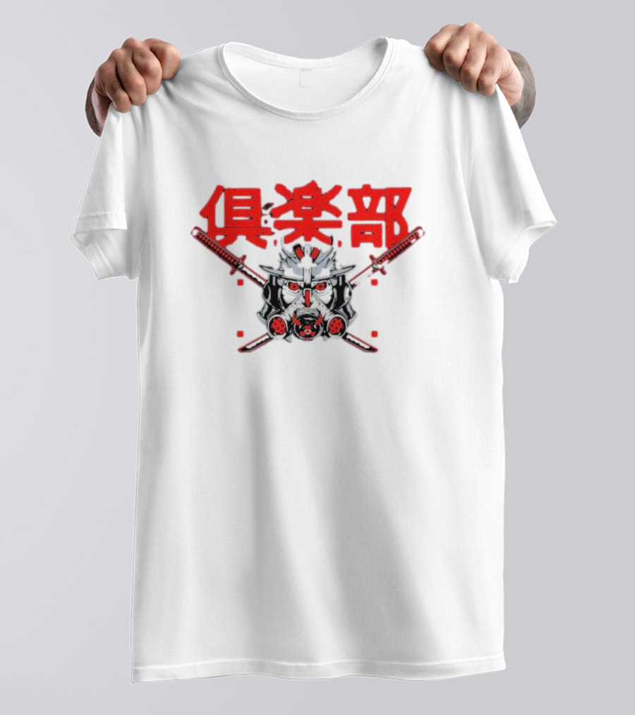 The O C Youth Samurai Helmet With Swords Japanese Text T-Shirt