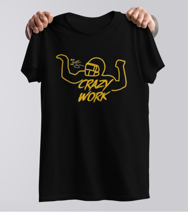 Ty Hill Crazy Work Football Helmet Flex Graphic Signature T-Shirt