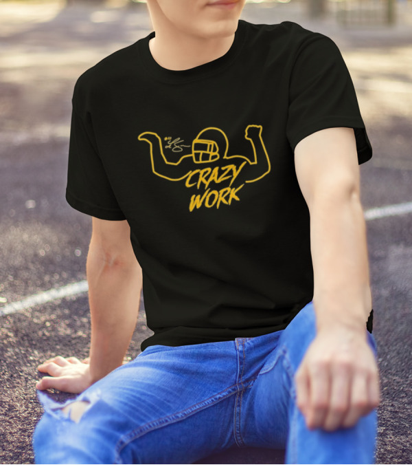 Ty Hill Crazy Work Football Helmet Flex Graphic Signature T-Shirt