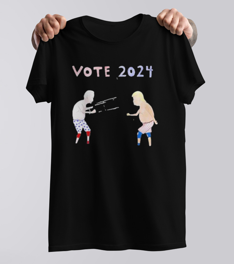 Unfortunate Portrait Vote 2024 Biden And Trump Boxer Showdown T-Shirt