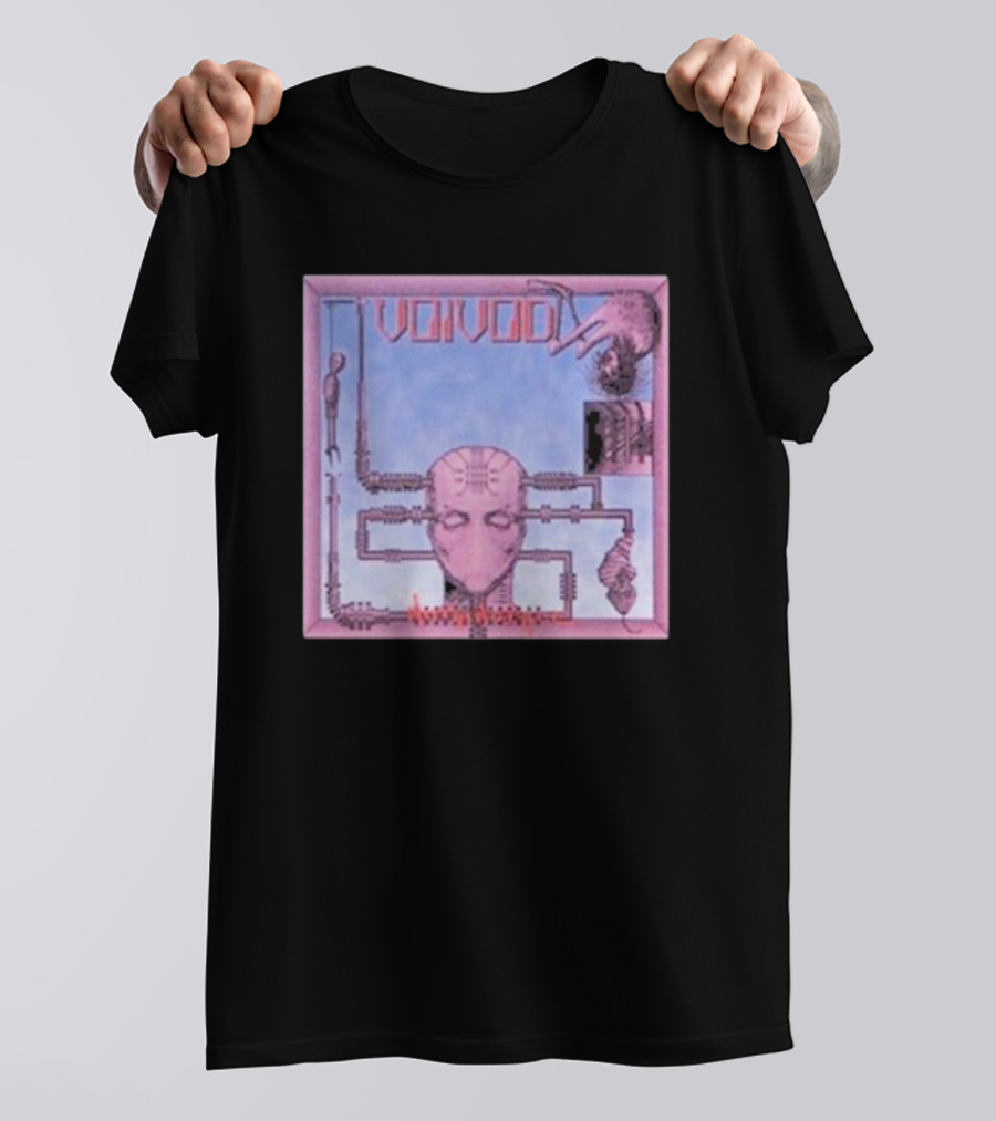 Voivod Nothingface Album Art With Cybernetic Face And Mechanical Elements T-Shirt