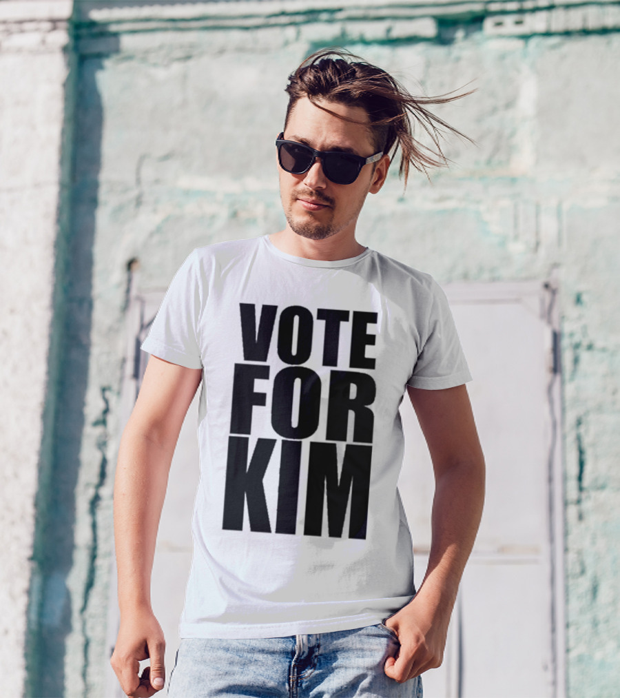 Vote For Kim Black Text T-Shirt