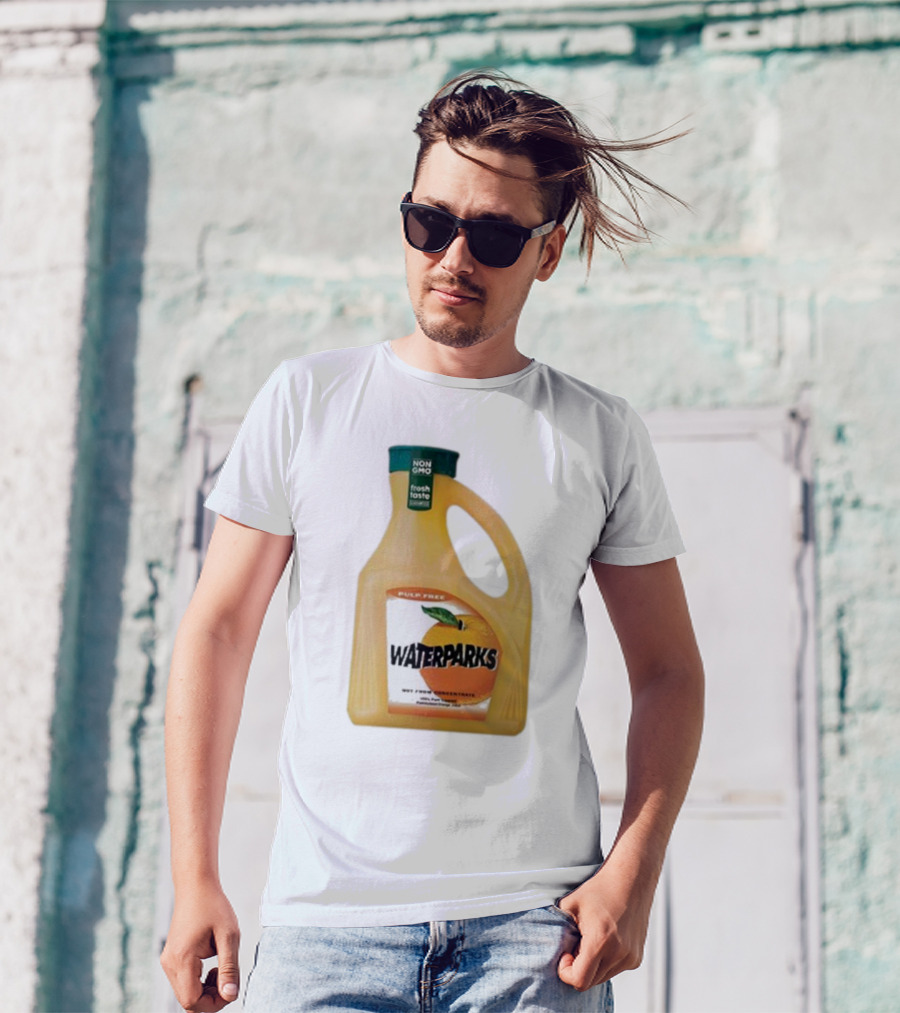 Waterparks Pulp Free Non GMO Orange Juice Fresh Taste T-Shirt