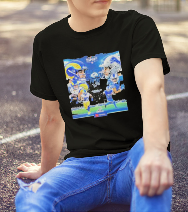 We Are Here For It Los Angeles Rams Vs Detroit Lions SNF Showdown Toyota T-Shirt