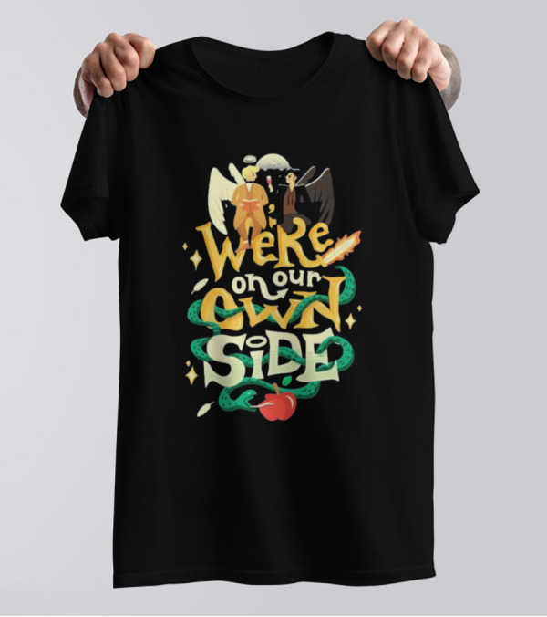 We're On Our Own Side Angel Demon Apple Serpent T-Shirt
