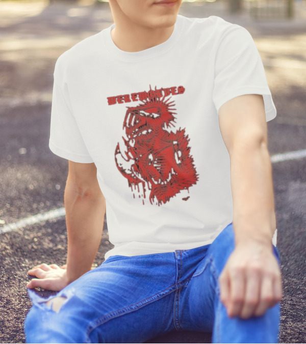 Werewolves Death Metal Red Skeleton Creature T-Shirt