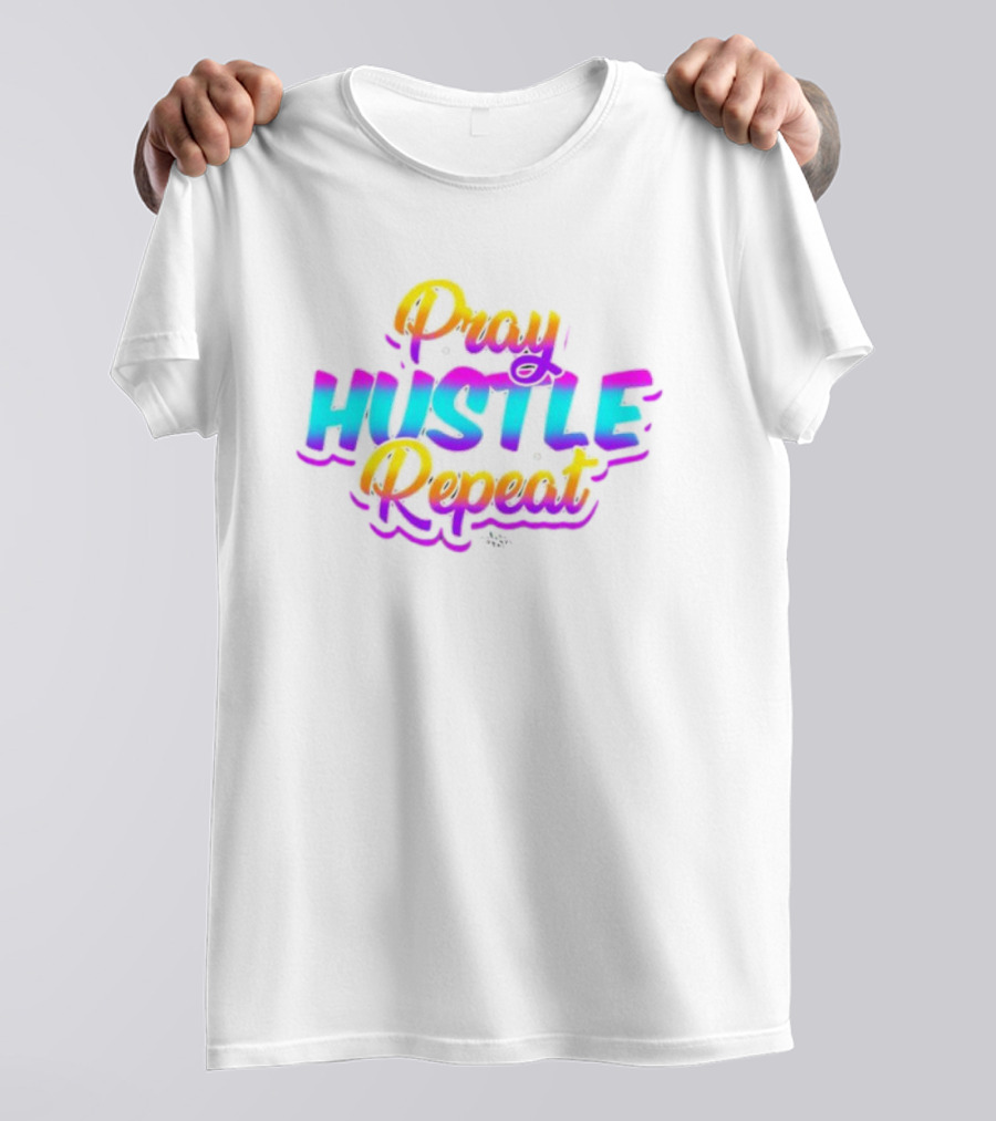 Pray And Hustle Repeat Neon 1984 T-Shirt