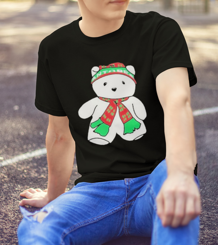 Santa Bear Minnesota Christmas Scarf And Hat Bundle T-Shirt