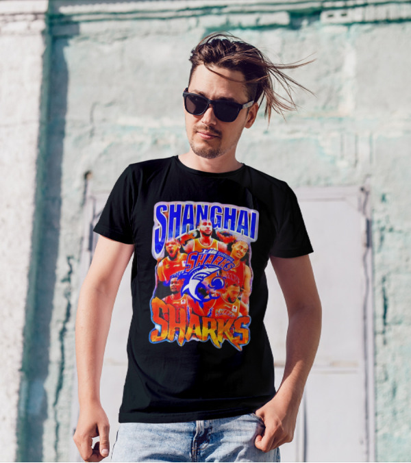 Shanghai Sharks Basketball Team Players Collage T-Shirt
