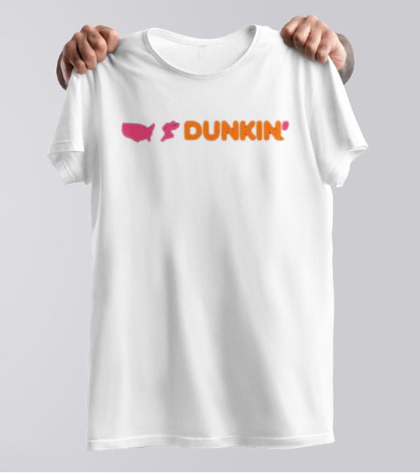 Dunkin' Sip Sip Hooray USA Map And Running Figure T-Shirt