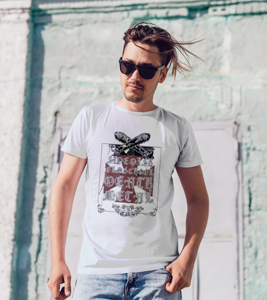 Swedish Old School Death Metal Skull Crossbones Crest T-Shirt